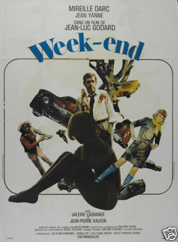 Week end Jean Luc Godard vintage movie poster print