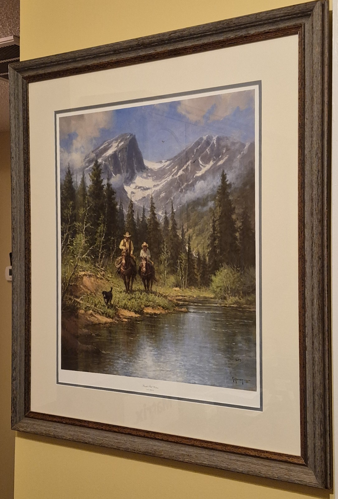 XL 32-1/2″ H x 28-1/2″ W Focus on the Family Beside Still Waters G Harvey Signed