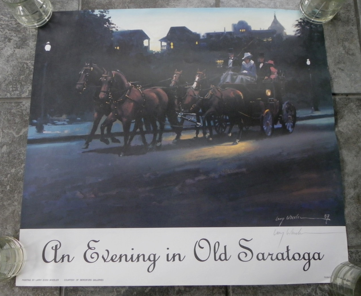 24″ x 22″ Print-“An Evening in Old Saratoga”-Larry Wheeler-Pencil Signed