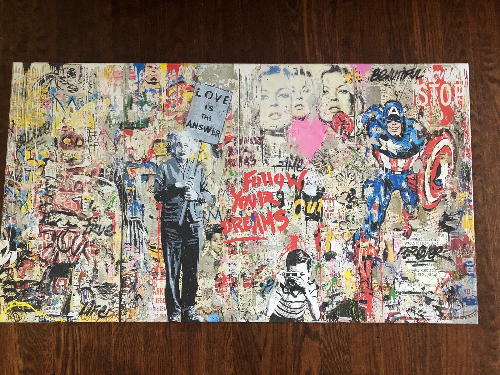 Follow Your Dreams Banksy Ready to Hang 36 x 20 Ready to Hang Canvas Art