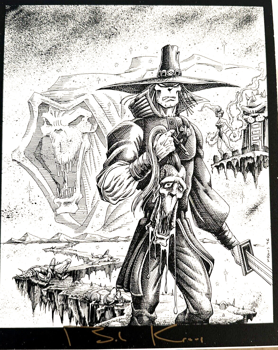Vintage Bob Kraus Hand Signed Art – Lot Of 10 Pieces – Chakan – SEGA GENESIS
