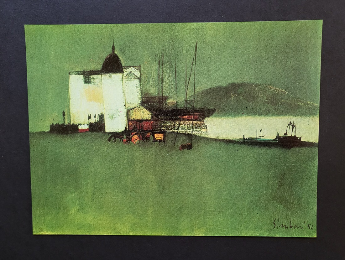 Nicola Simbari “Evening in Gaeta” Mounted Limited Ed. Print 1975