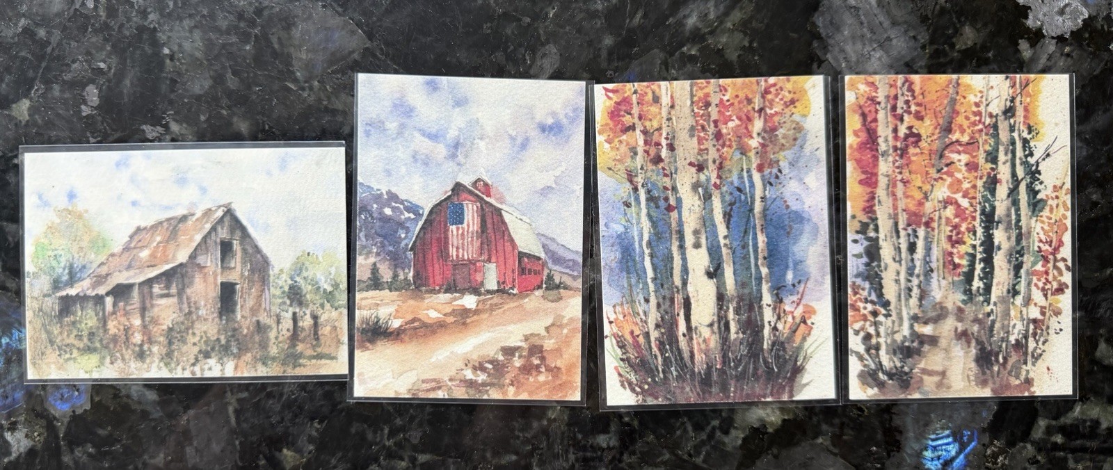 ACEO Limited Edition Print Signed by Artist Watercolor Teton Mountain Landscape