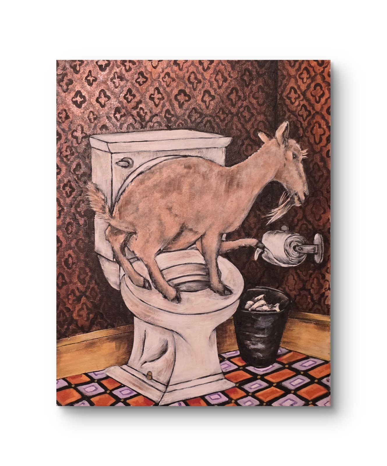 Goat bathroom animal gift – Art Print | Matte/Glossy Paper or Stretched canvas