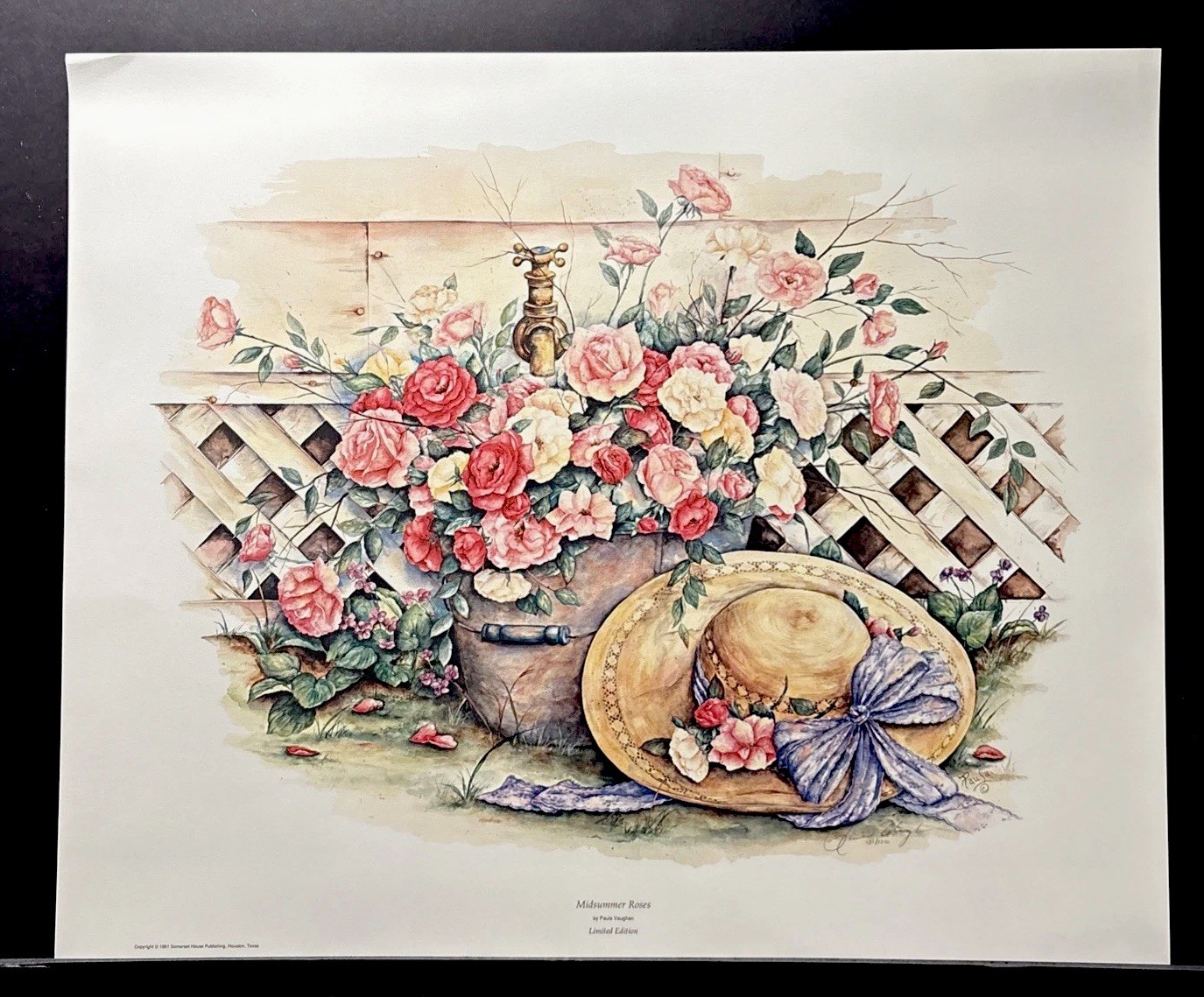 Paula Vaughan Limited Edition Signed Print “Midsummer Roses”