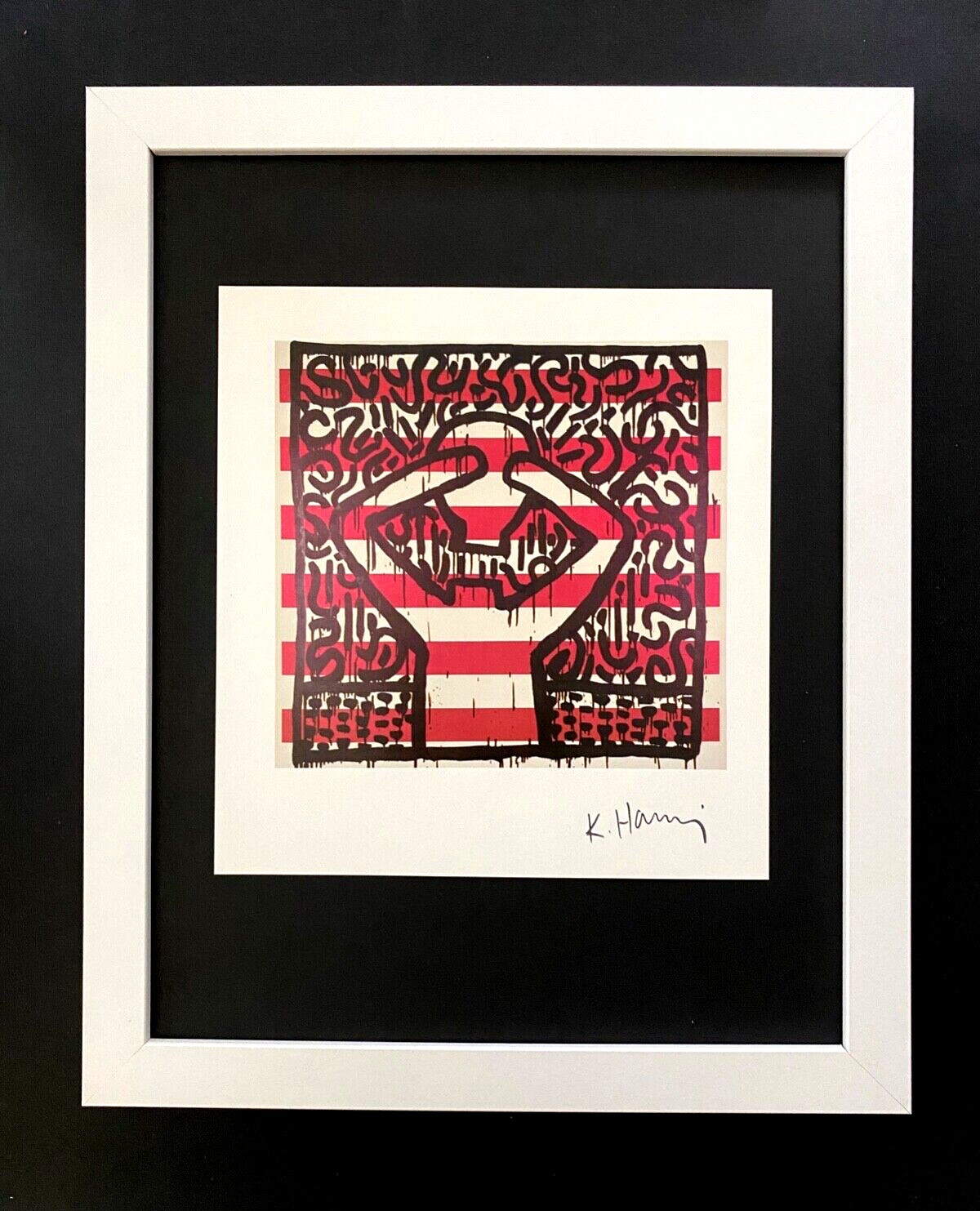 Keith Haring | Vintage Print Signed | Mounted & Framed in White | Buy it Now!