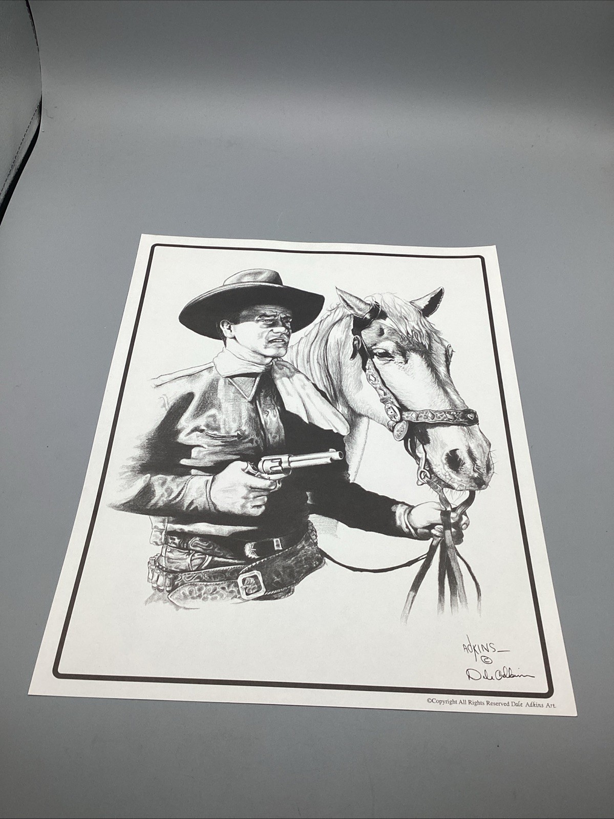 Dale Adkins 11x14in John Wayne Western Lithography