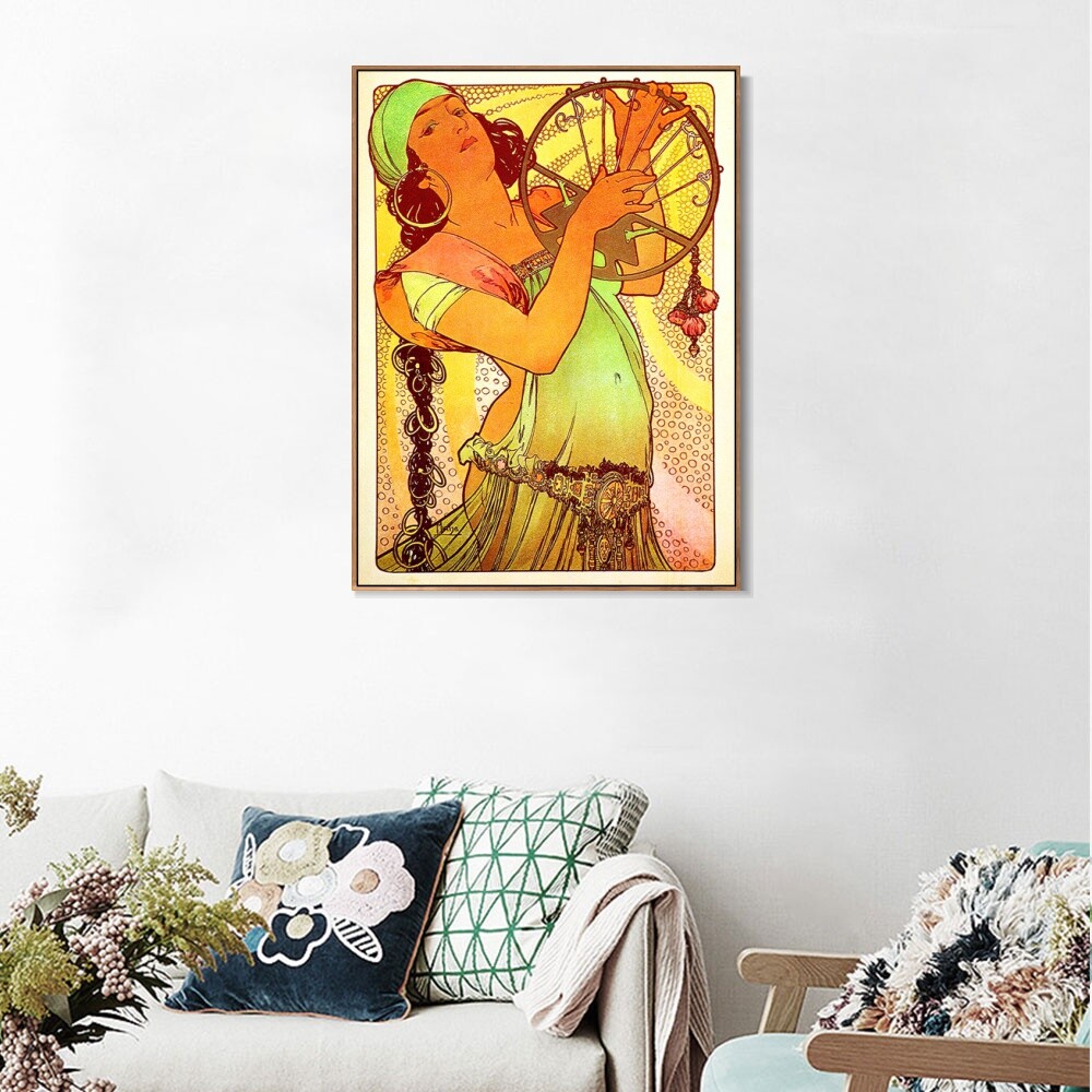 Framed Canvas Giclee Print Salome by Alphonse Mucha Wall Art Home Decor