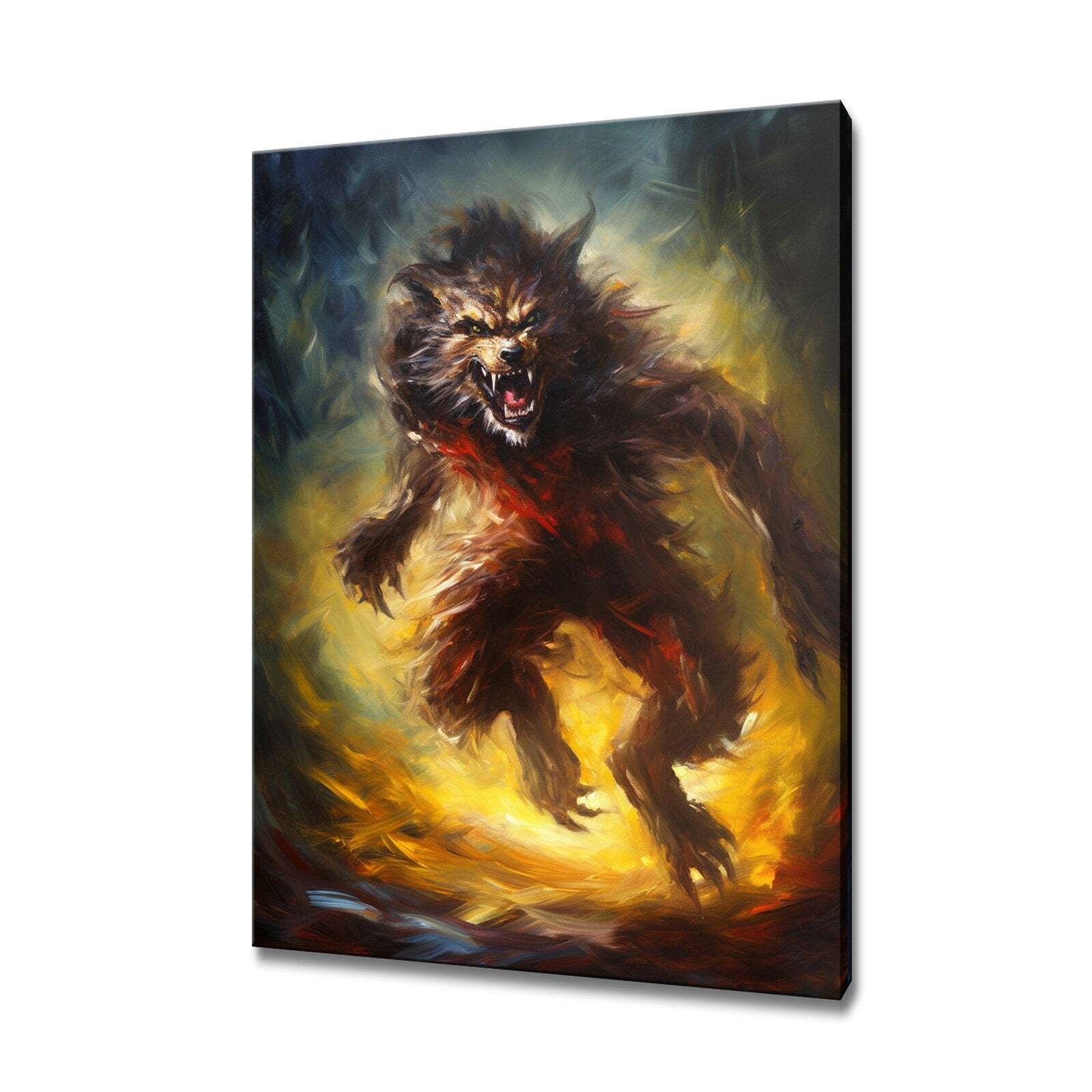 Werewolf Canvas Print Picture Wall Hanging Handmade Art Print Home Decor Gifts