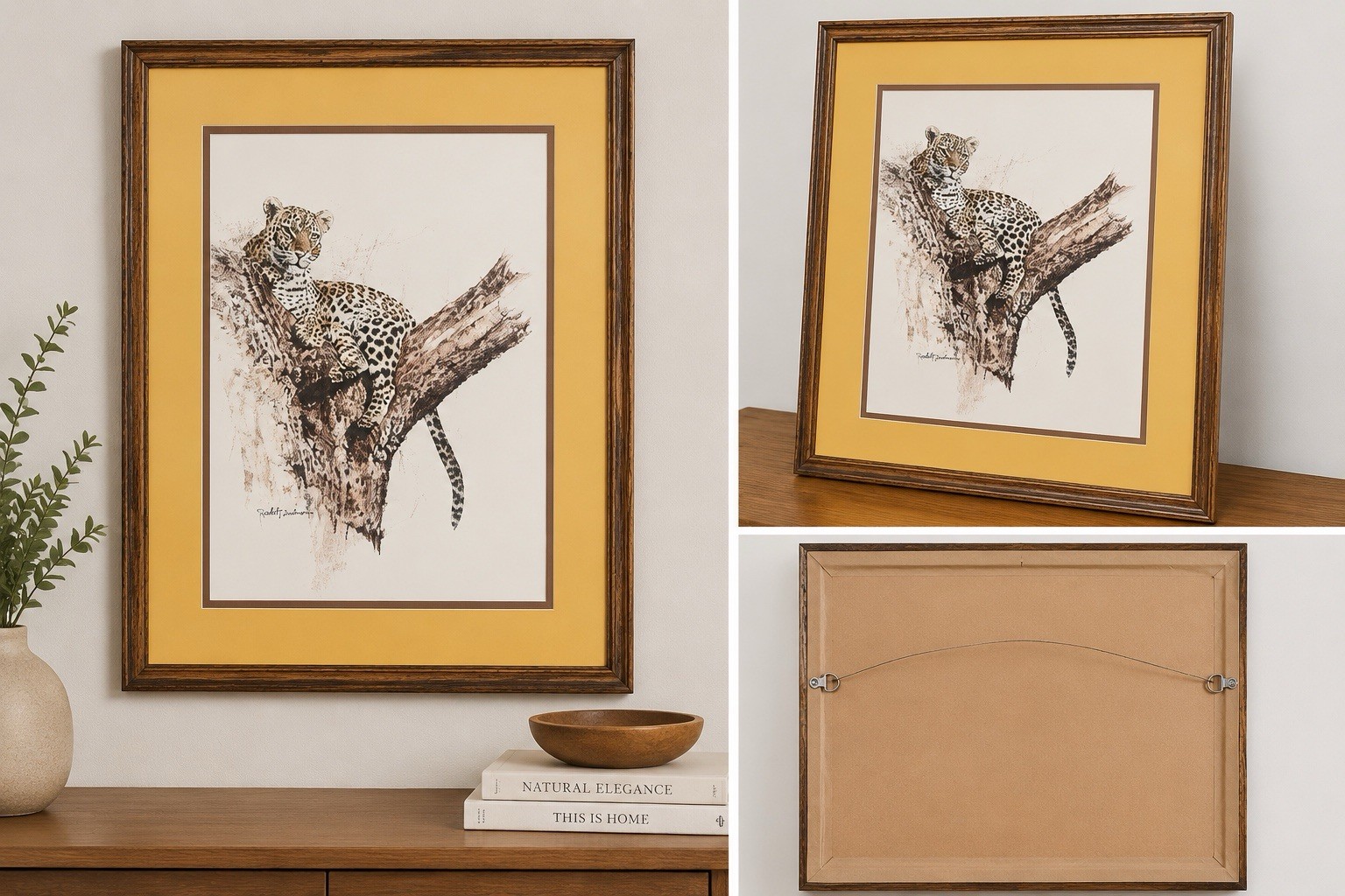 A. Paul Weber Framed Leopard on Tree Art Print, Matted, Portrait, Single Piece