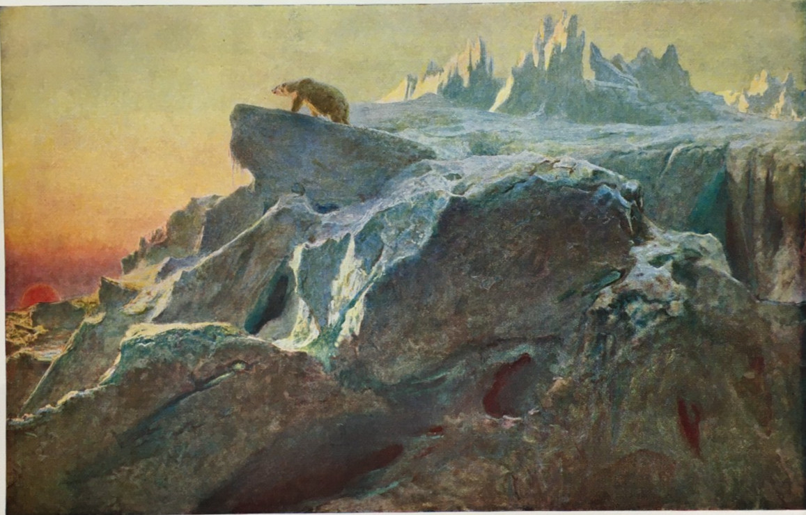 Beyond Man’s Footsteps by Briton Riviere – Antique Print 1930