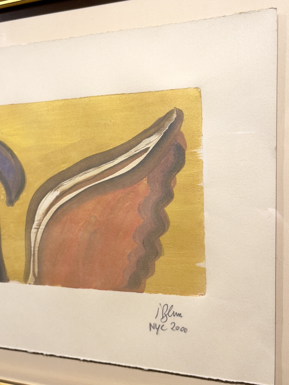 Vintage Jonathan Blum Dog As Angel Monoprint Signed 1/1 Brooklyn NYC Artist