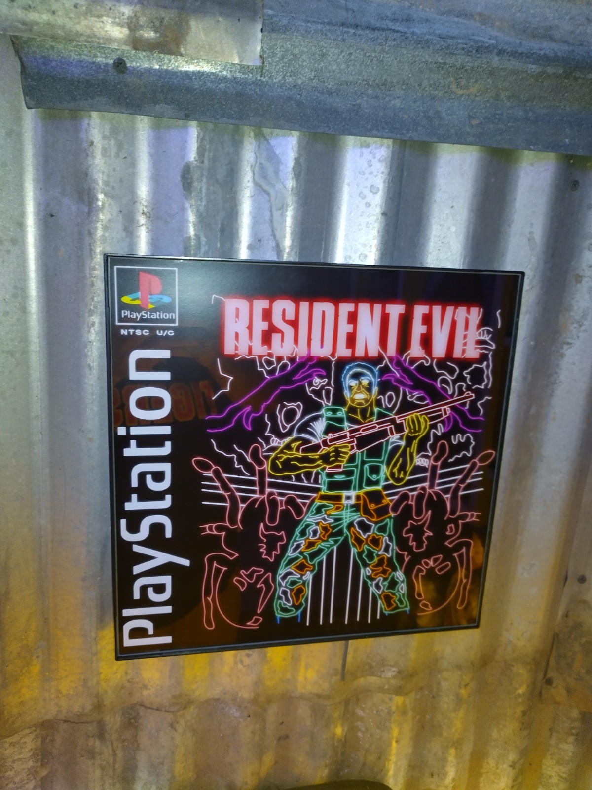 Neon Resident Evil 1 Retro PlayStation 1 Framed Art Print By Neon Nicho