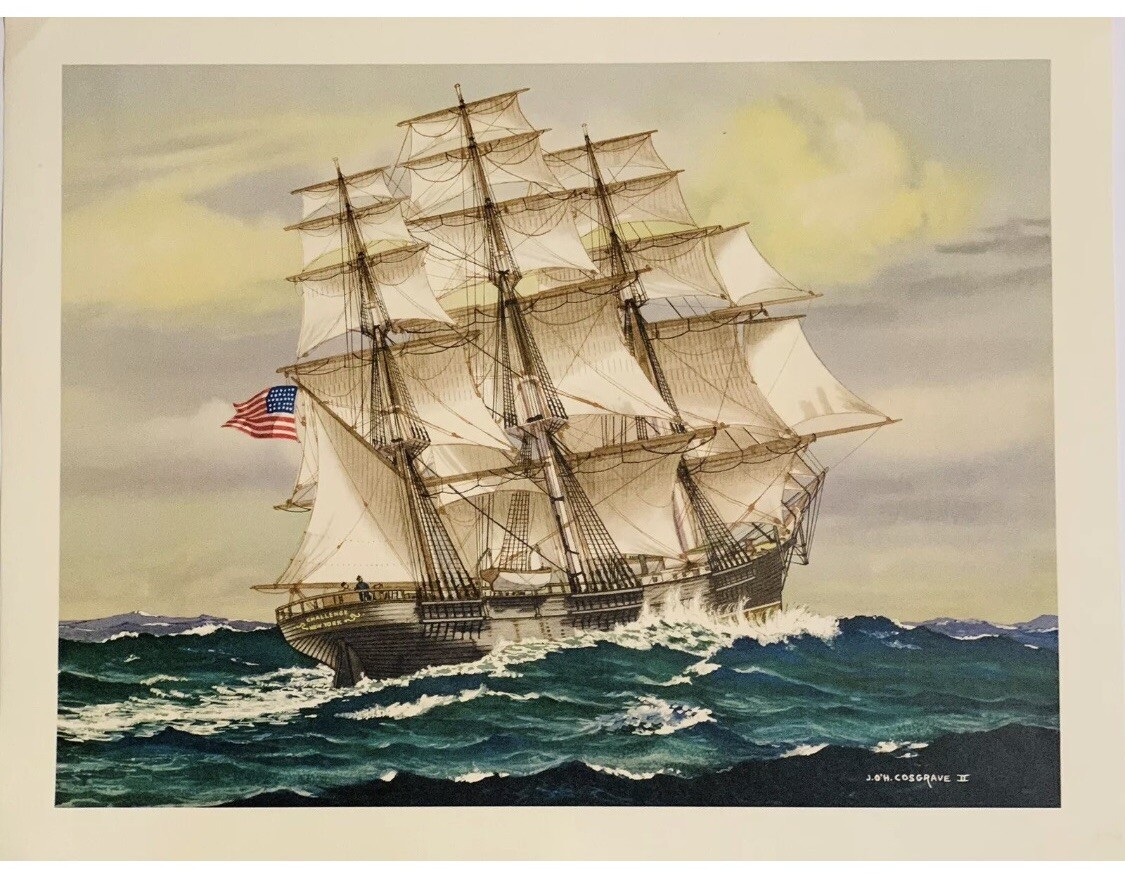 AMERICAN CLIPPER SHIPS 4 Prints JOHN O’HARA COSGRAVE II ~ AMERICAN SAILING 18×14