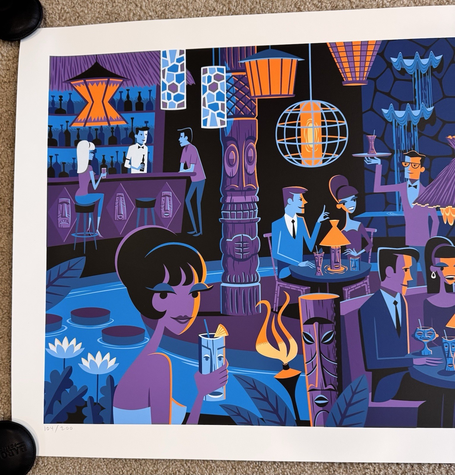 Josh Agle At The Midnight Lagoon Art Print SHAG Serigraph S/# /200 with COA