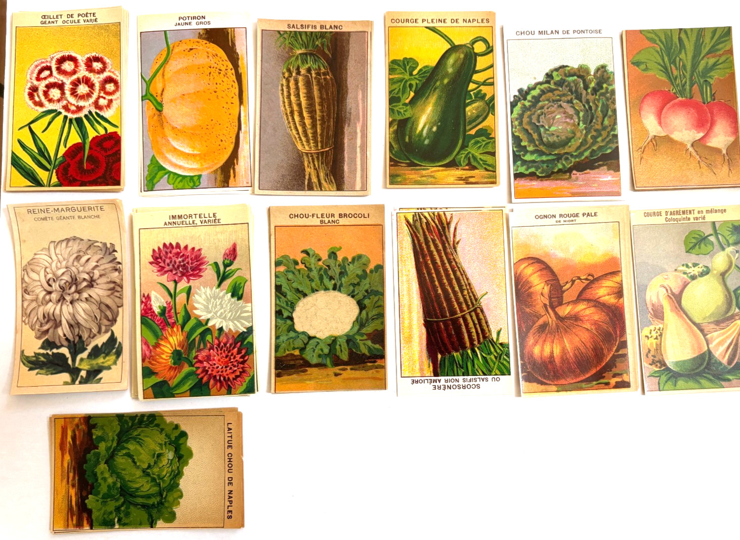 Set of Over (100) French Seed Packet Art – Beautiful Color on Glossy paper *