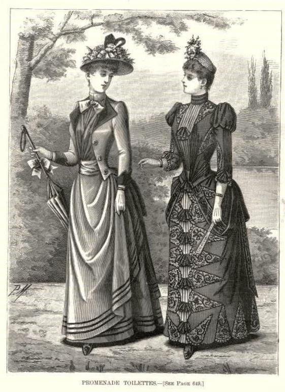 Promenade Toilettes – Ladies Victorian Fashions – Harper’s Bazar – 1889