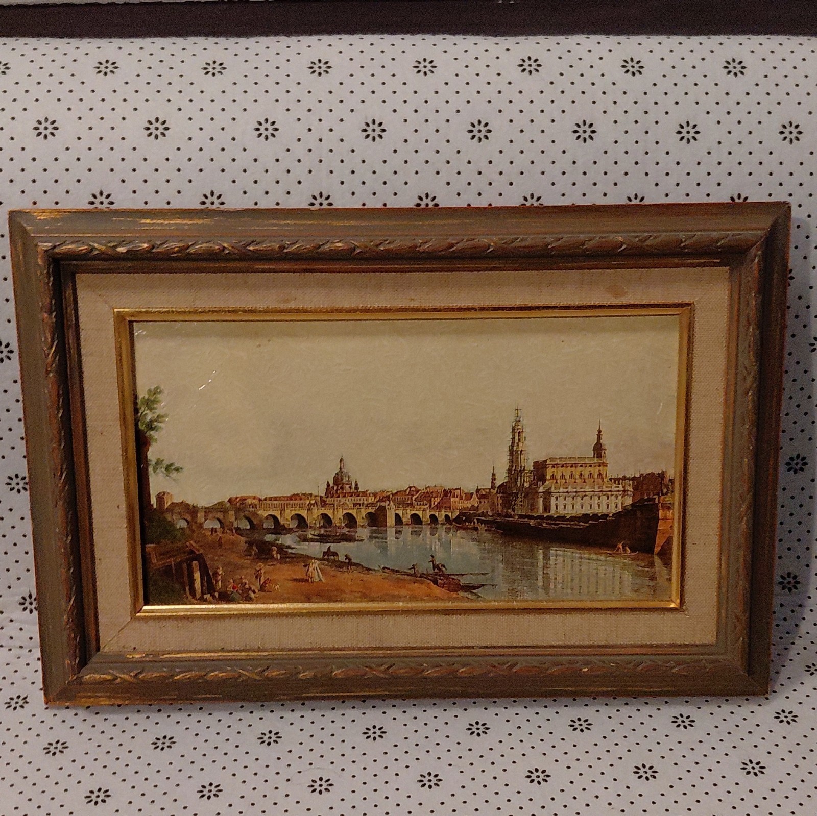 vintage Canaletto “Dresden Views” Licensed Reprint Print Cityscape River Bridge