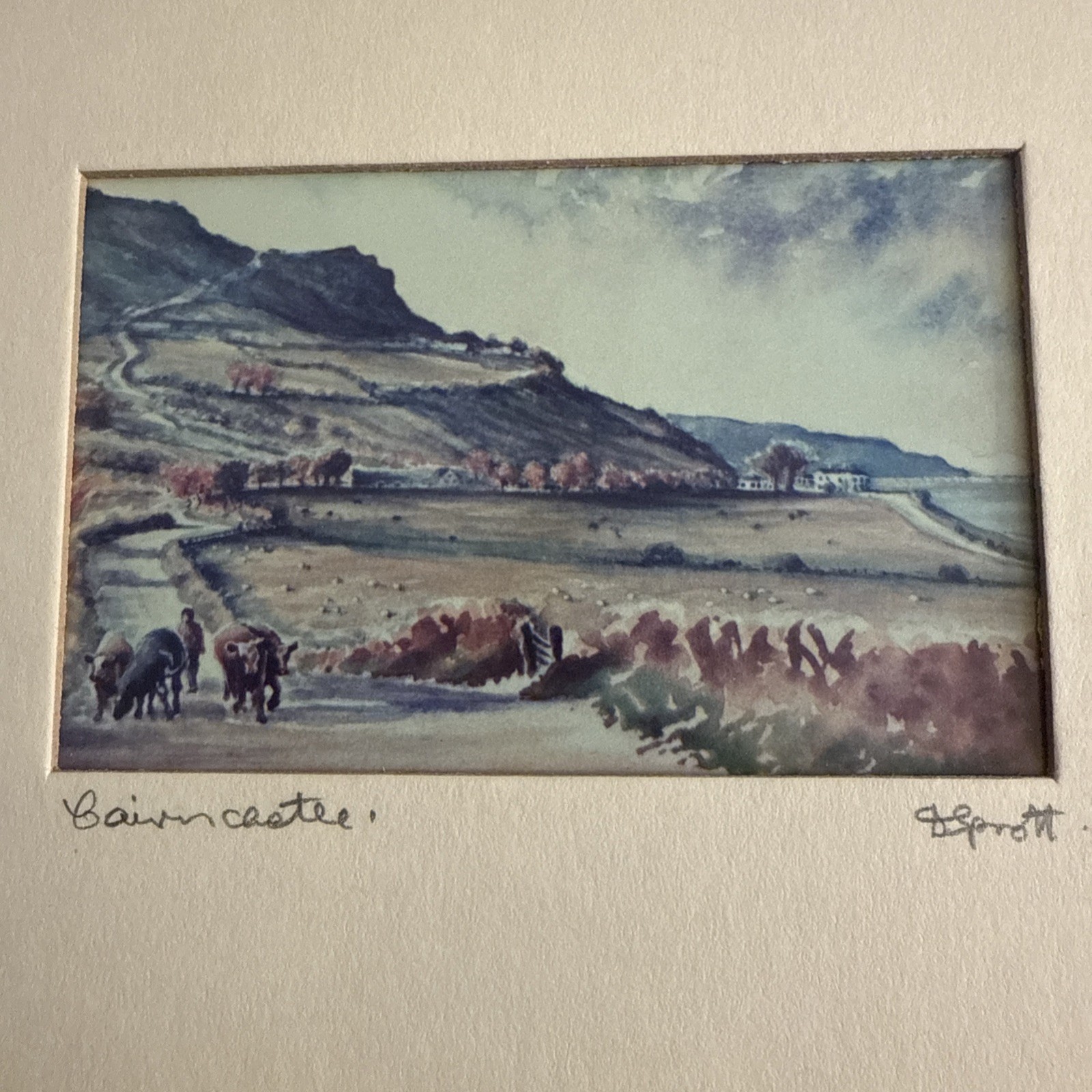 vintage beautiful print Causeway Coastal Route in Northern Ireland
