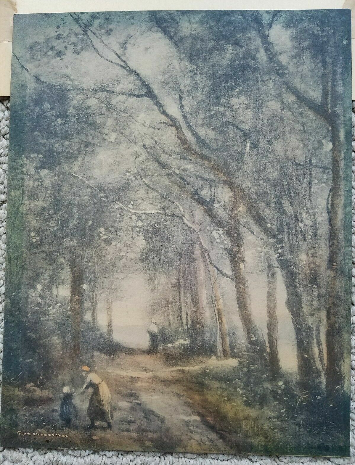 Antique Corot Original Art Print John Drescher