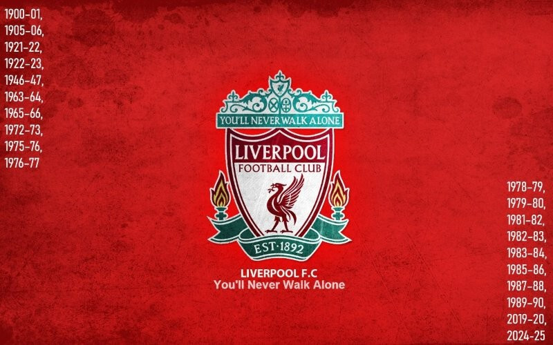 Liverpool FC – 20th league title/champions 2024/25 poster 8 – glossy A4 print