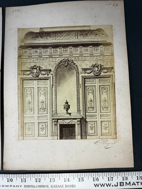 ULTRA RARE! TWO Interior Architecture Photogravure Prints. 1869. Eugene Prignot