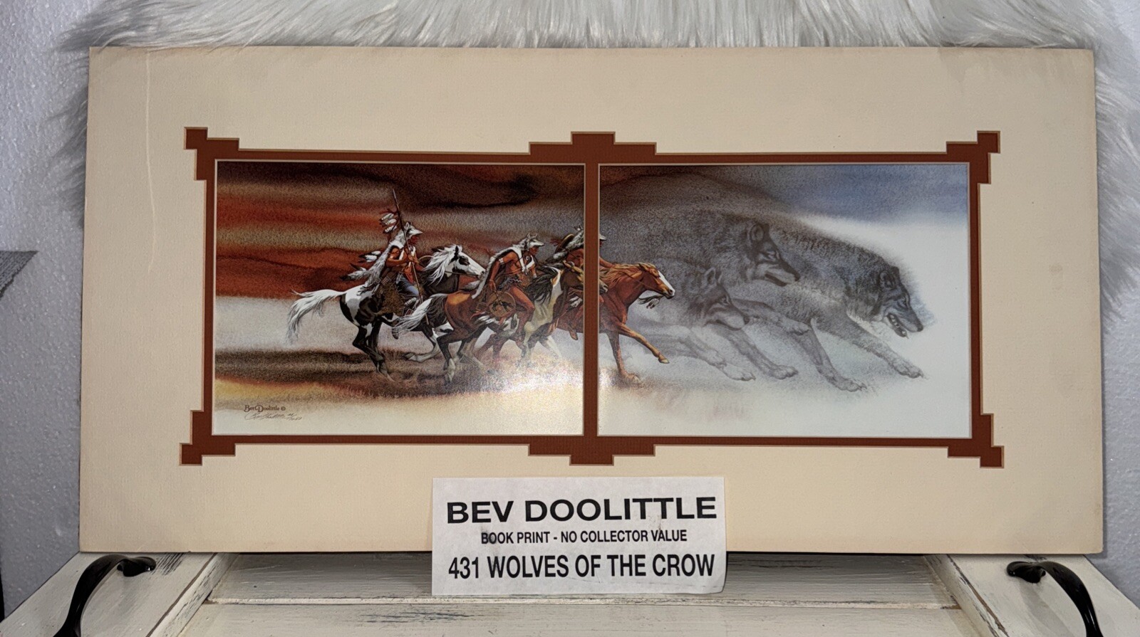 Bev Doolittle – WOLVES OF THE CROW book Print Size: Matted 24”W X 12”H