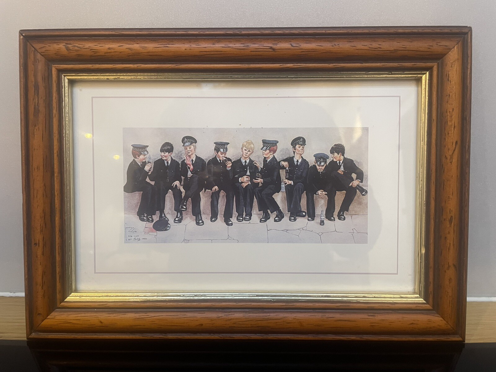 “Nine Half Pints Of The Law” By Jedd 1980 – Lawson Wood Print Framed & Glazed