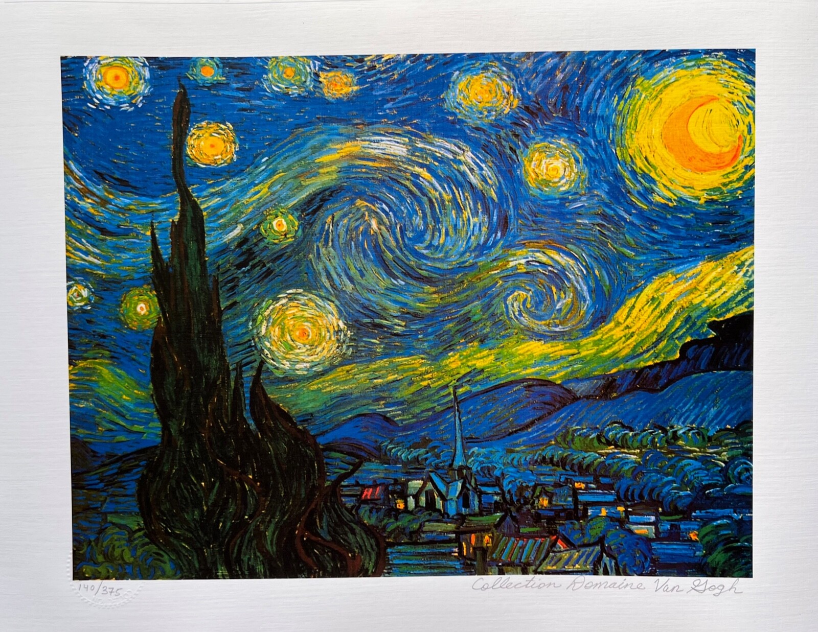 Vincent Van Gogh STARRY NIGHT Estate Signed Limited Edition Giclee Art 12″ x 16″
