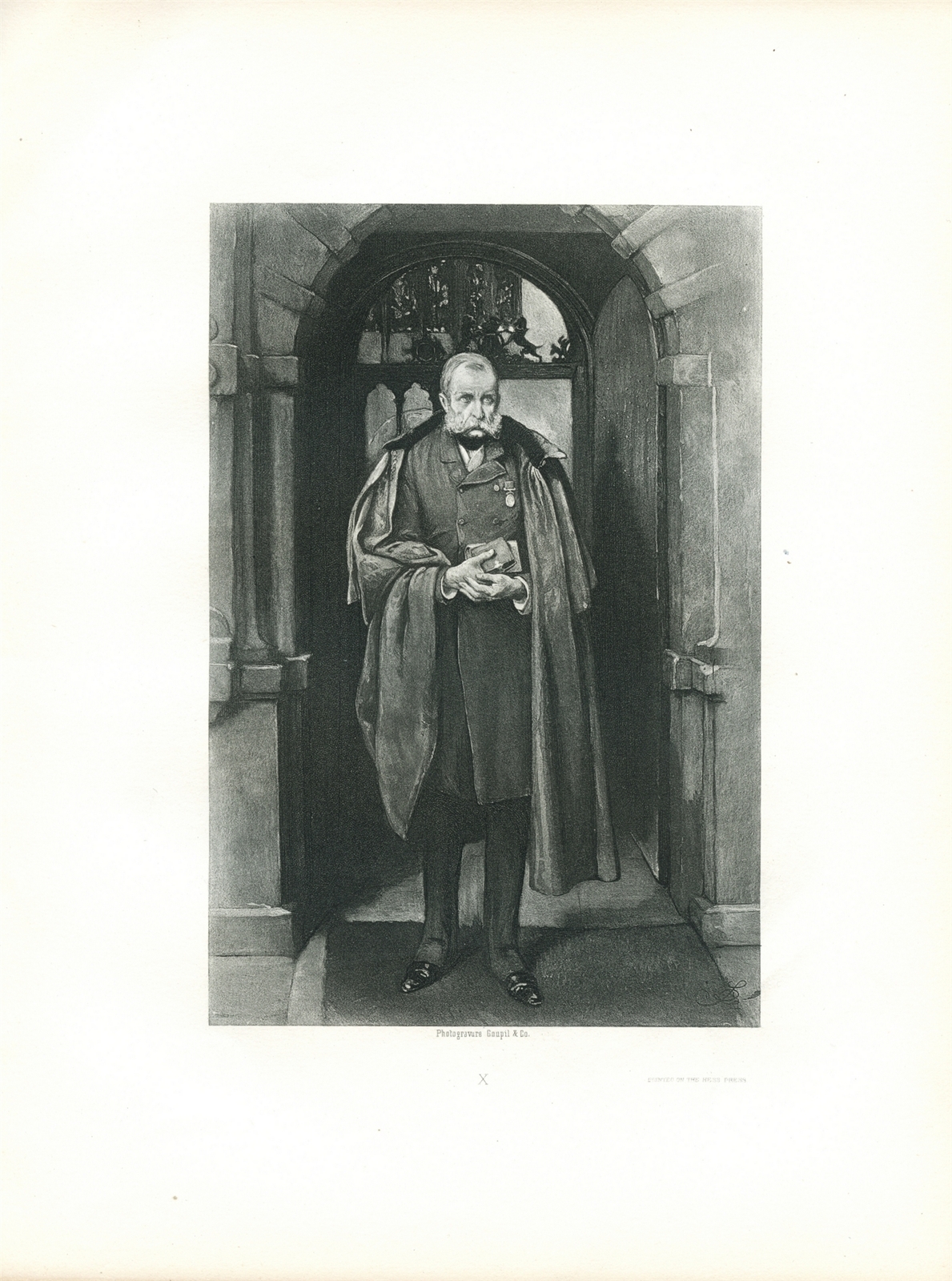 Colonel Newcome English Gentleman vintage illustration 1892 Groupil photogravure