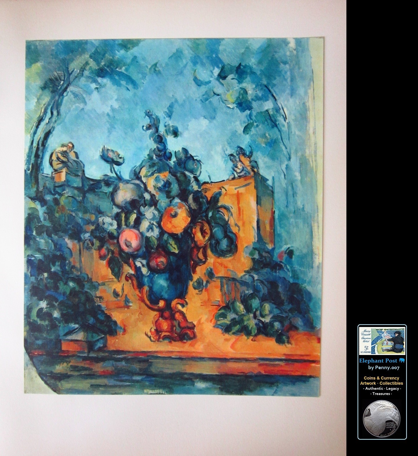 Paul Cezanne Big Vase in the Garden Impressionism 11×14″ Art Color Plate