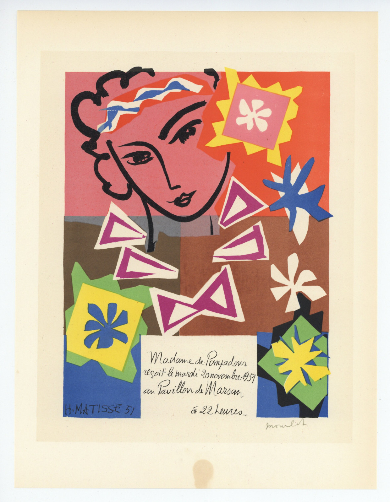 Henri Matisse lithograph poster (printed by Mourlot) Bal de L’Ecole des Arts Dec