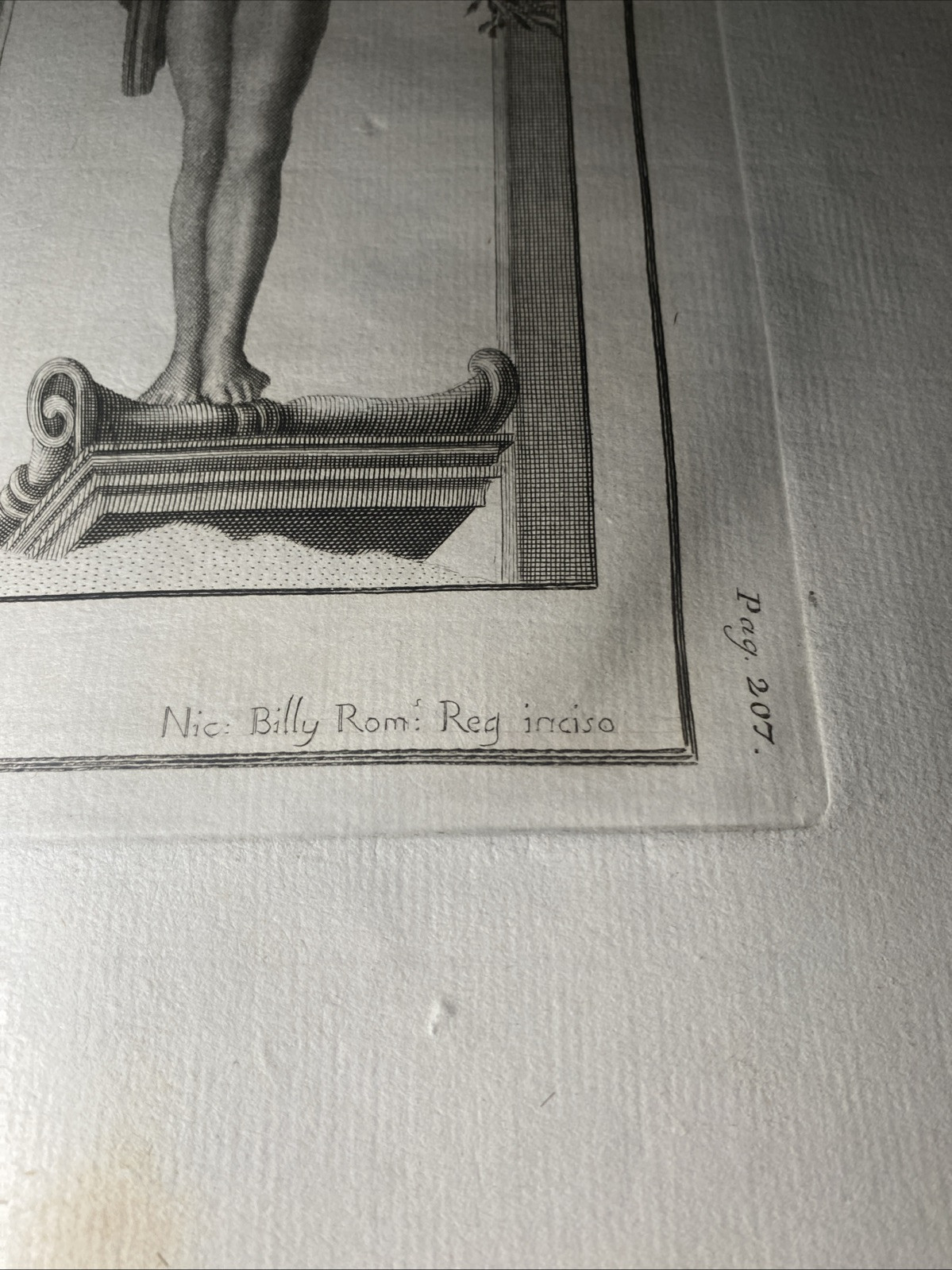 Herculaneum Fresco, Late 1700’s engraved by Nicola Billy nude male sculptures