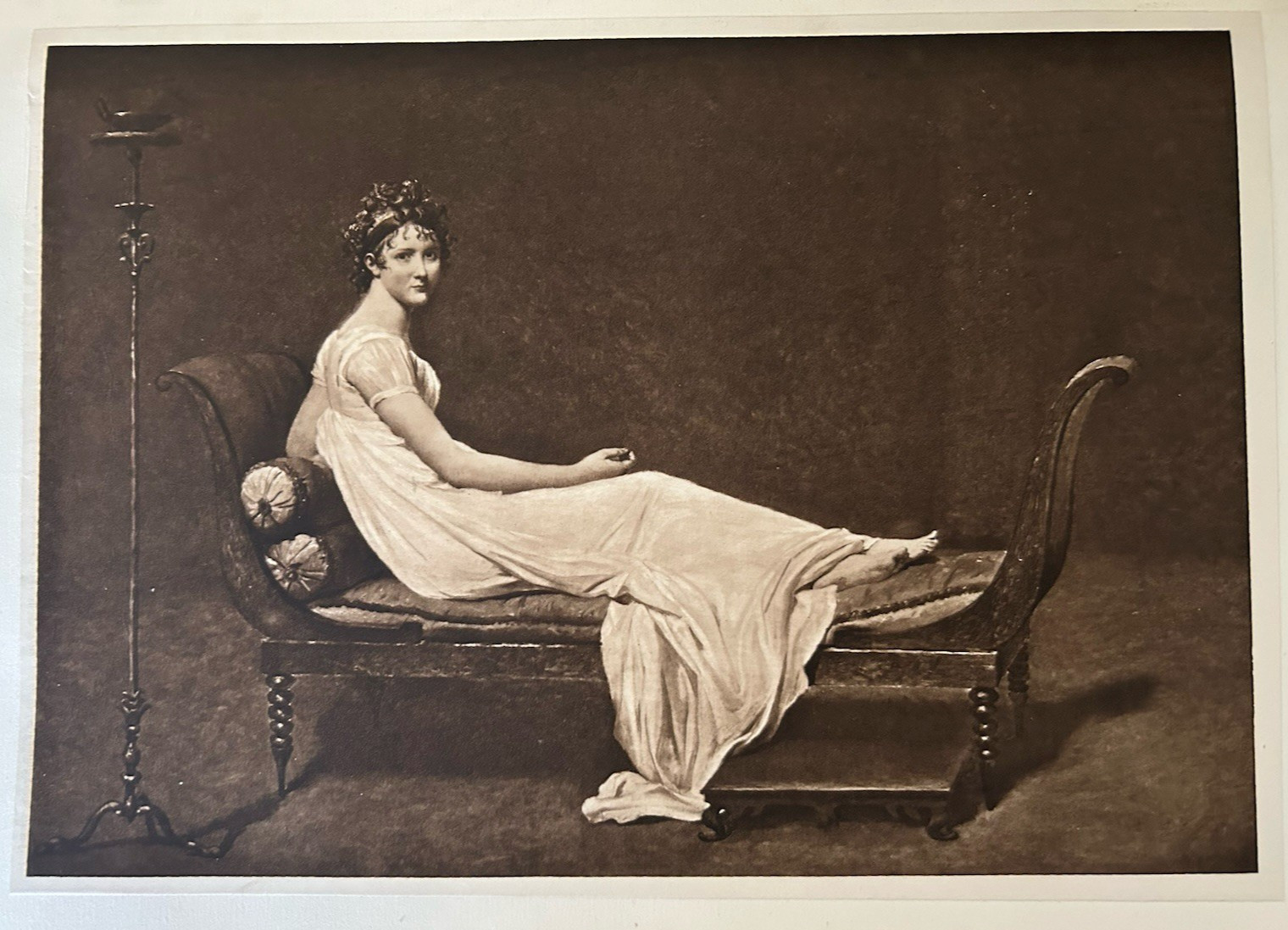 Antique Print Madame Récamier c1901 Jacques-Louis David Photogravure Louvre