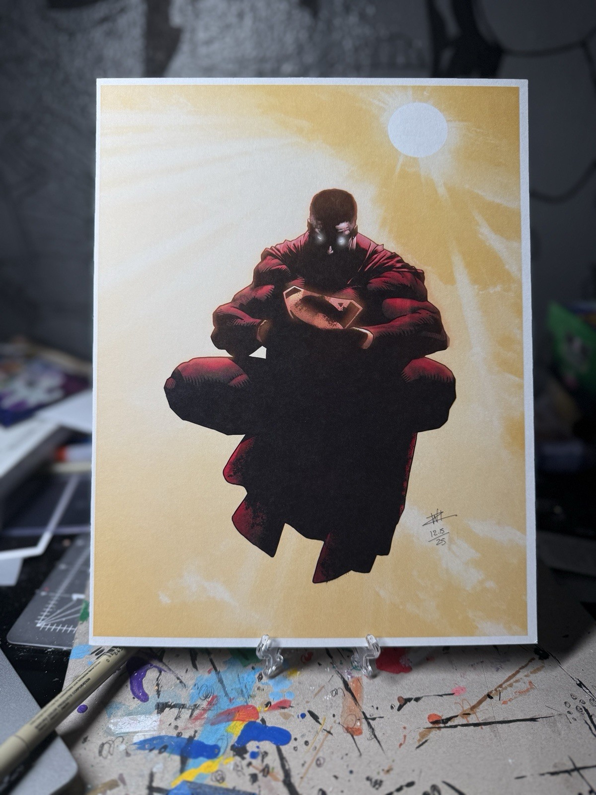 Custom Superman Print Art By Wiz 20 Prints Only 8.5. X 11 Inches