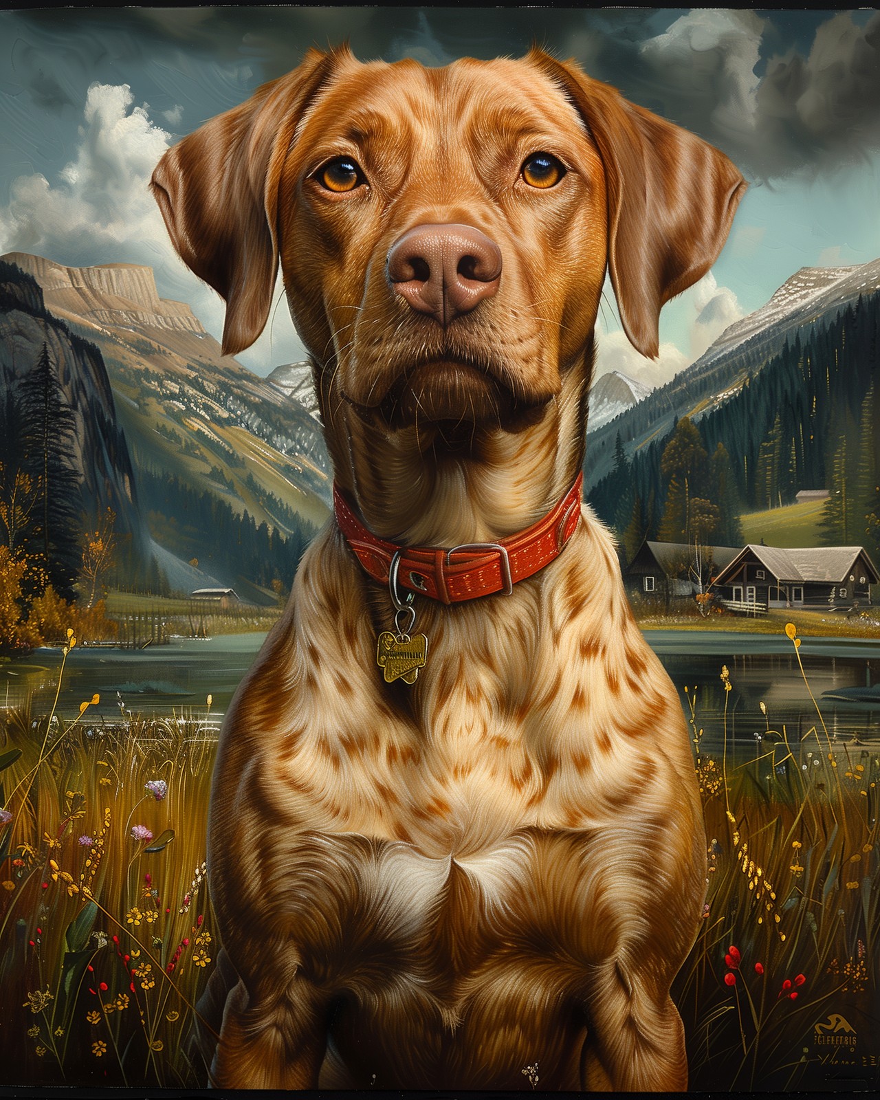 8×10 Art Print Dog Painting – 580435617