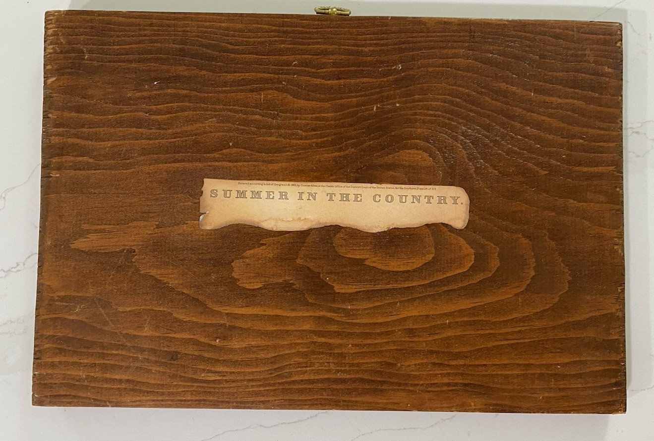 Vintage Currier & Ives lithograph print, titled “Summer in the Country” On Wood