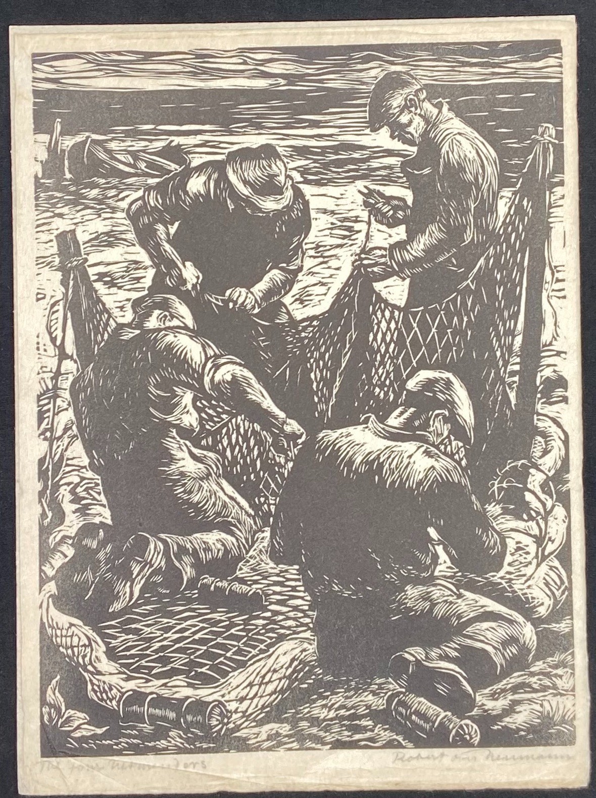 ROBERT VON NEUMANN – The Four Net Menders – original print – 1934 – Wisconsin