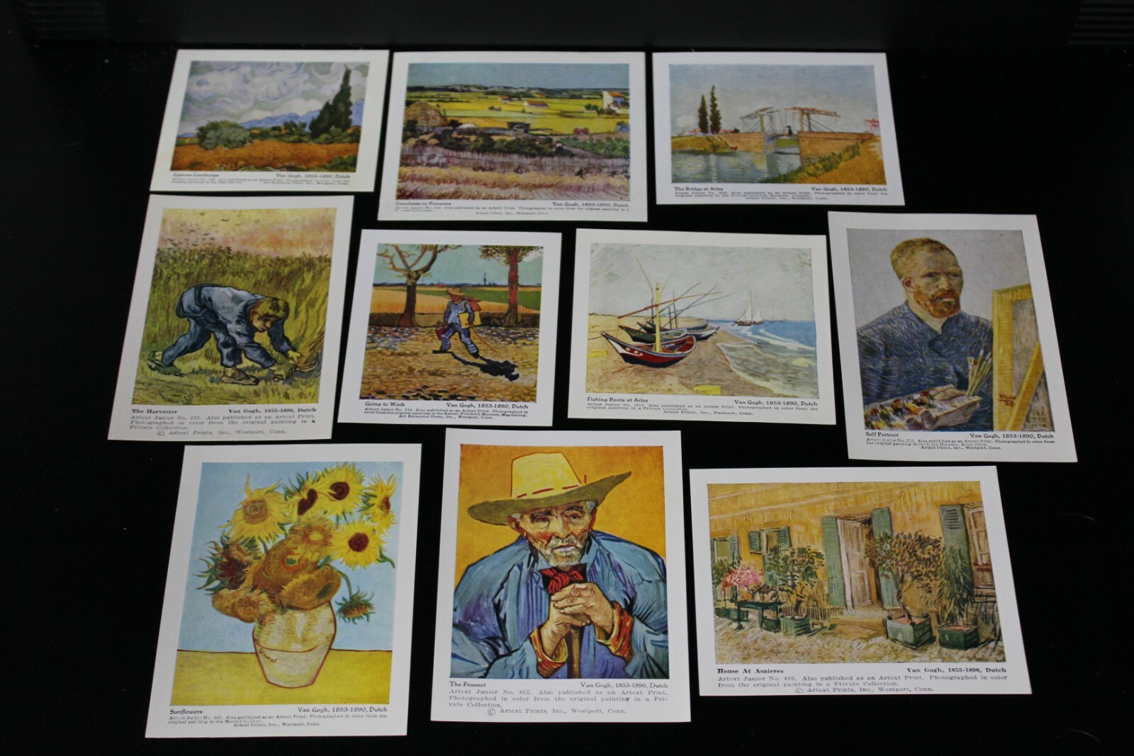 Vintage Small Ten Color Reproductions Artext Prints Inc of Vincent Van Gogh