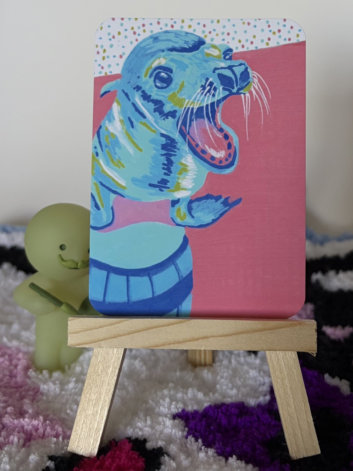 ACEO “What the seal?” Original Art Print By Winkycreations 2.5”x3.5”