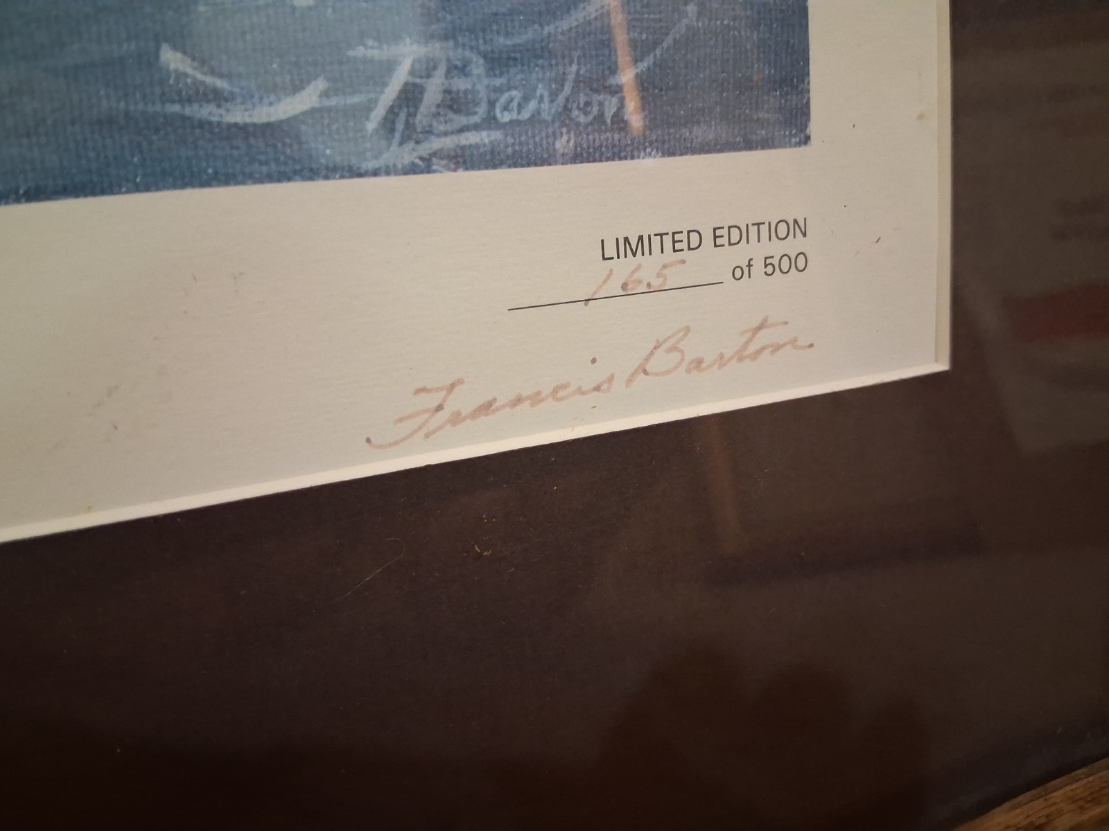 Francis Barton “Winter Refuge” Signed Limited Edition Print. Barn Wood Framed.