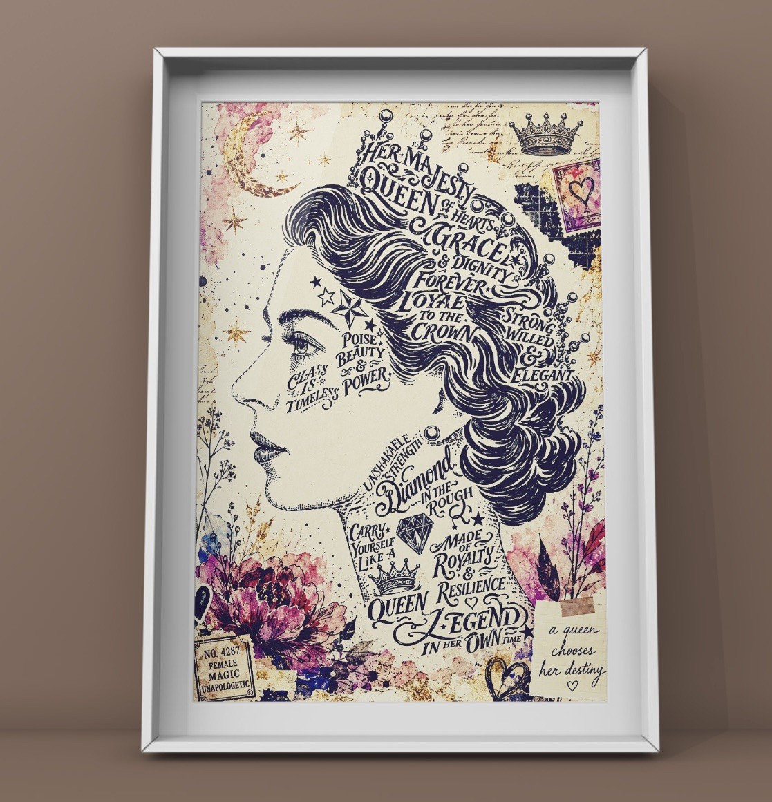 Cool queen original art print A4