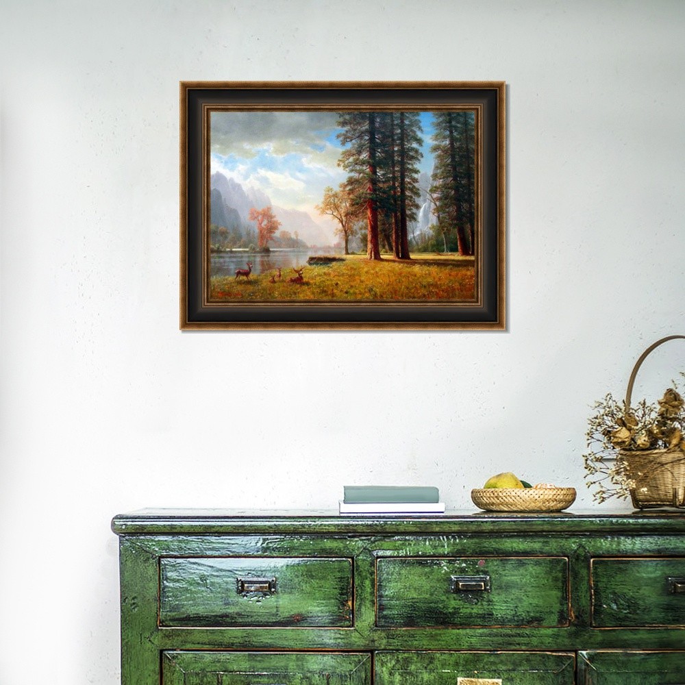 Framed Canvas Print The Hetch Hetchy Valley, California by Albert Bierstadt