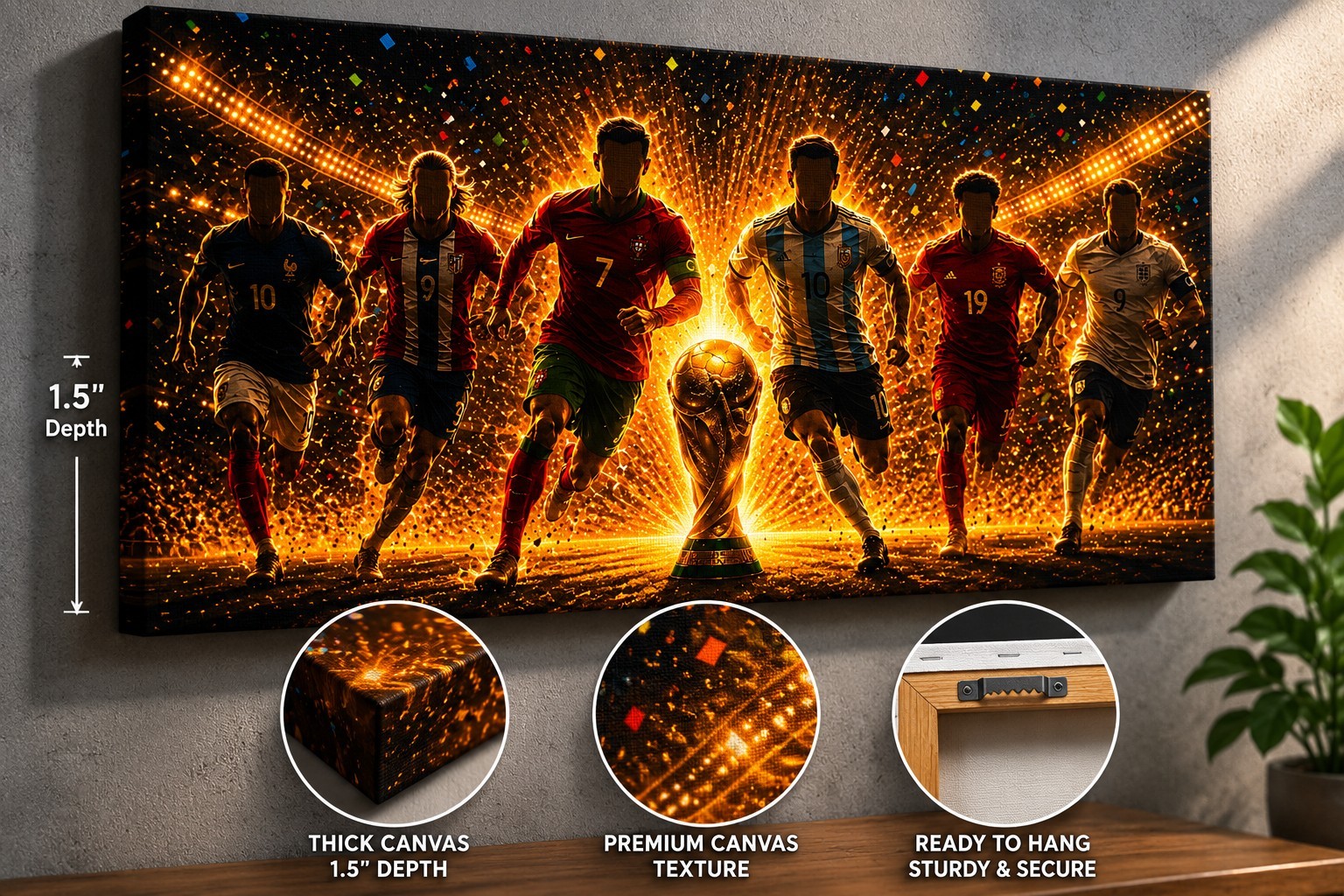 Soccer Legends Canvas Wall Art – 24 X 16 Inches