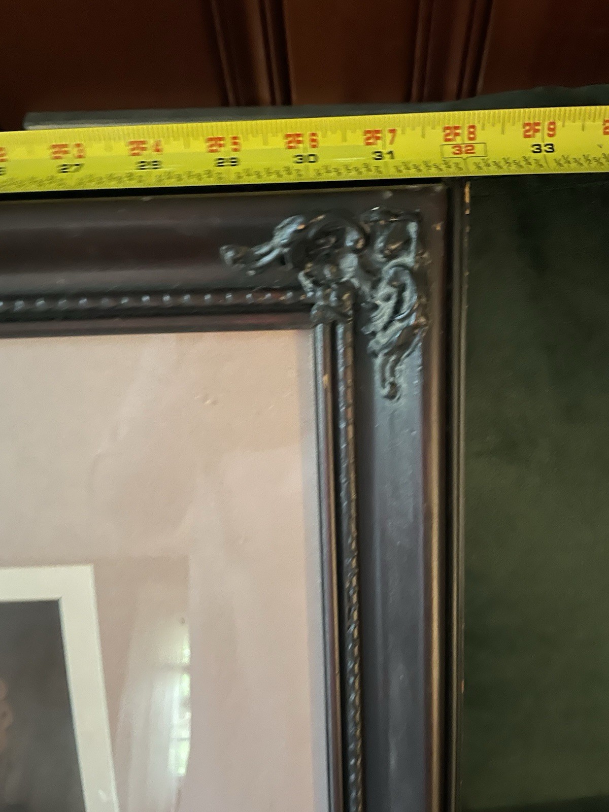 VTG Good Night by Arthur John Elsley Print Ornate Wood Floral Frame 26×32” 1989