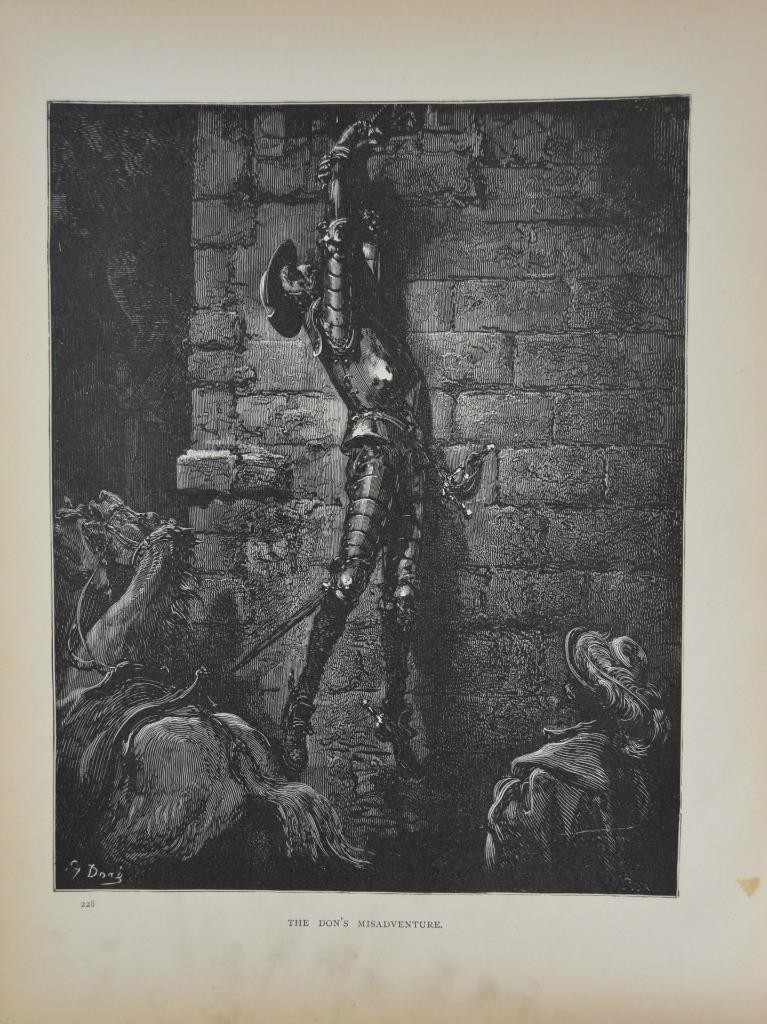 Antique Gustave Dore Art Print Don Quixote Don’s Misadventure Original 1880