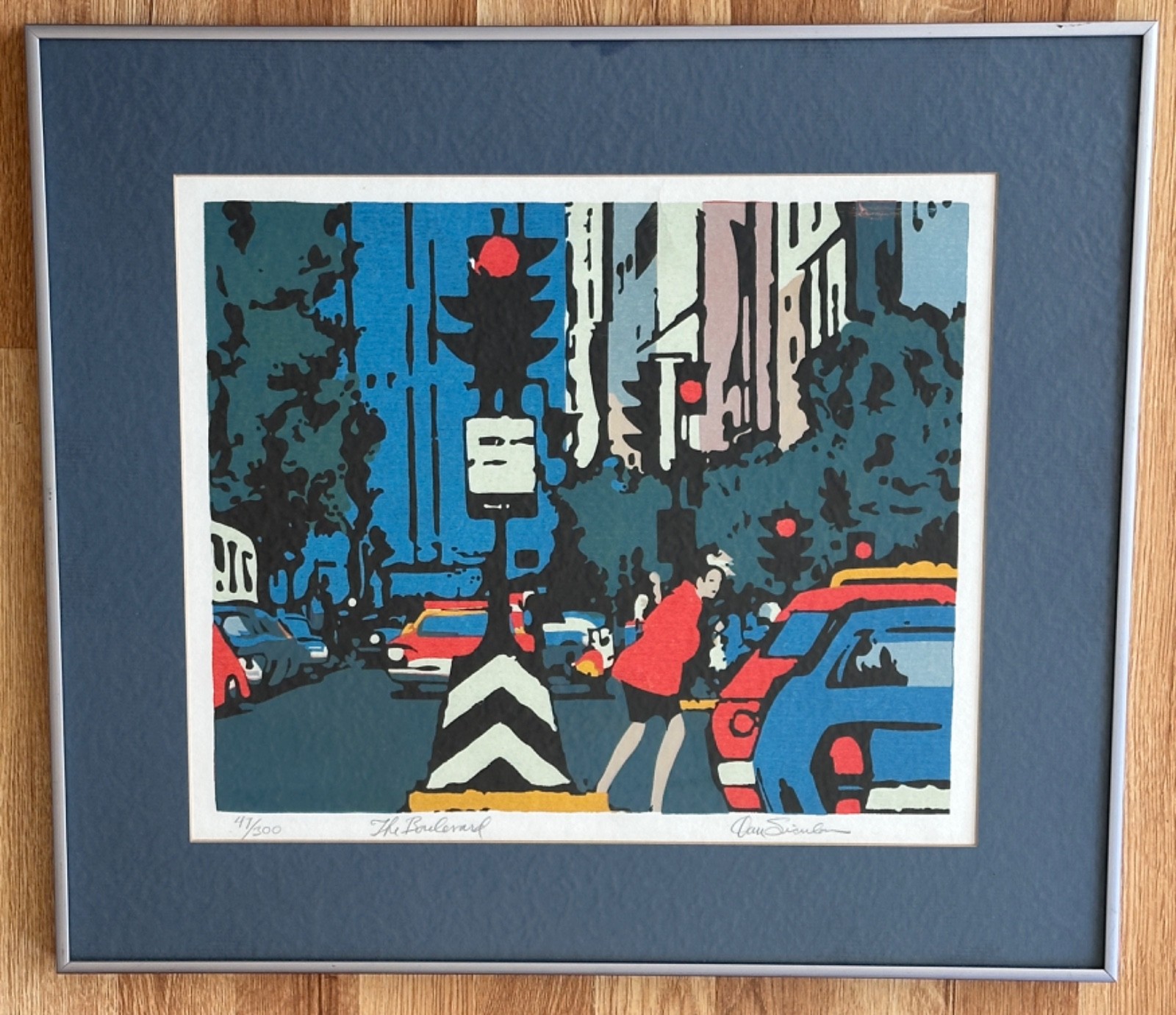 DAN SICULAN “THE BOULEVARD” LITHOGRAPH SIGNED #47/300 FRAMED 19.5″ X 21.5″