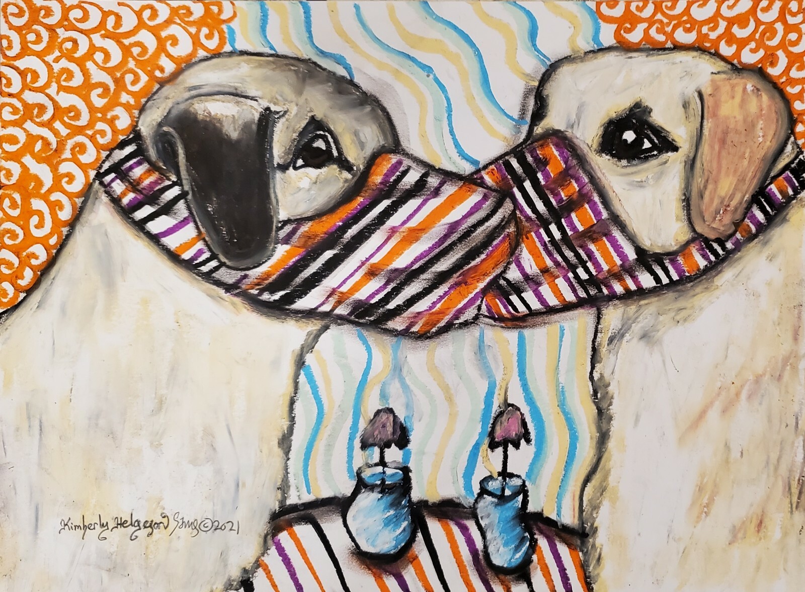 ANATOLIAN SHEPHERD in Masks Dog Art Print 8 x 10 Artist Kimberly Helgeson Sams