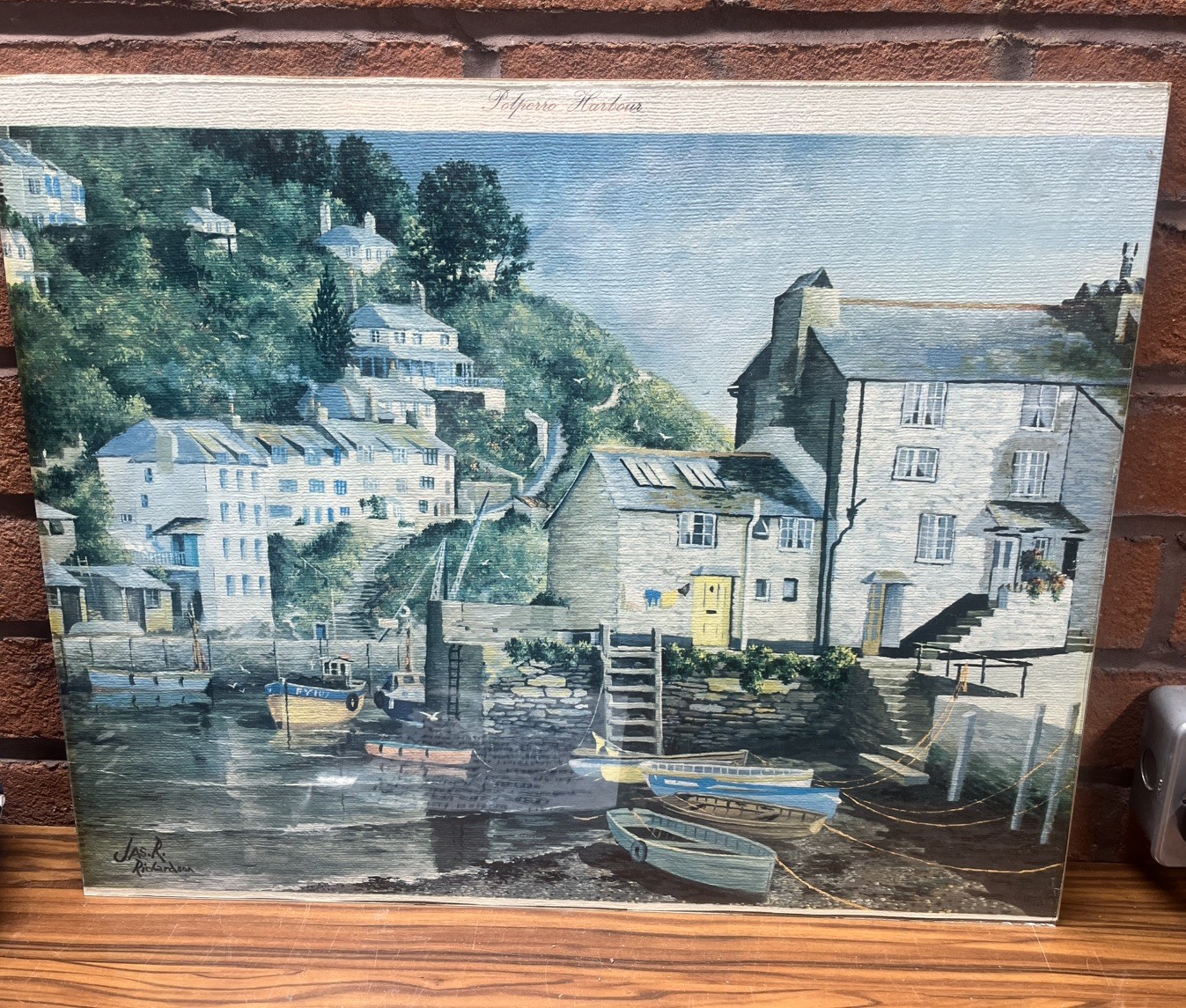 polpero harbour art by Jas R Robertson 50×40 cm