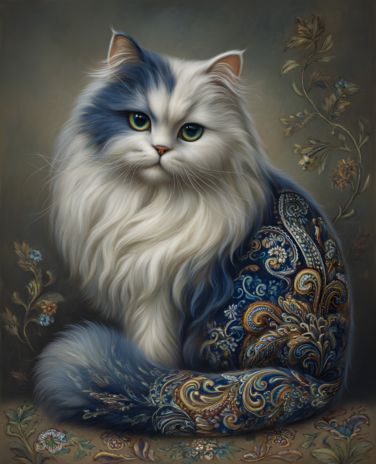 8×10 Cat With Blue Eyes Art Print Wall Decor – 818940464